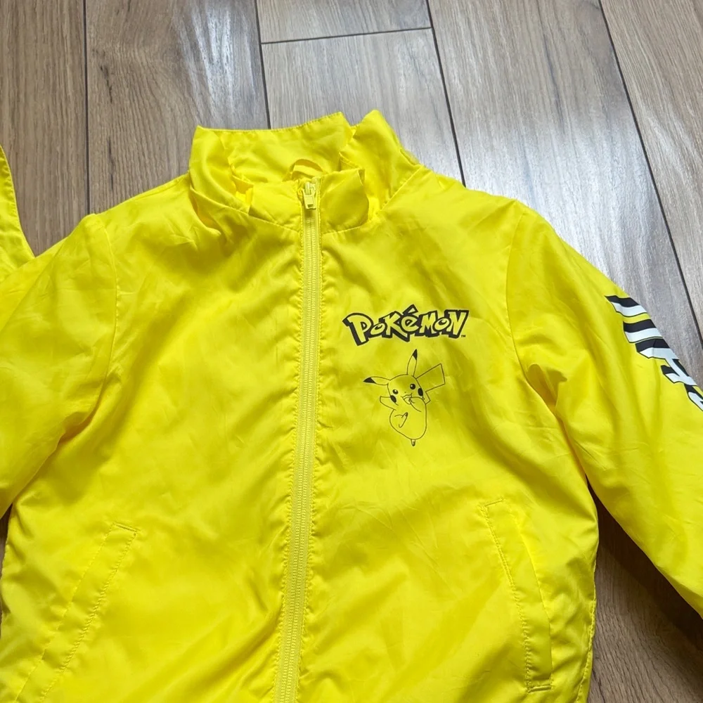 Pikachu Yellow Hooded Kids Jacket PRINT WINDBREAKER